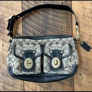 Coach signature canvas shoulder bag